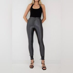 American Apparel Black and Gray High-Waisted Pants